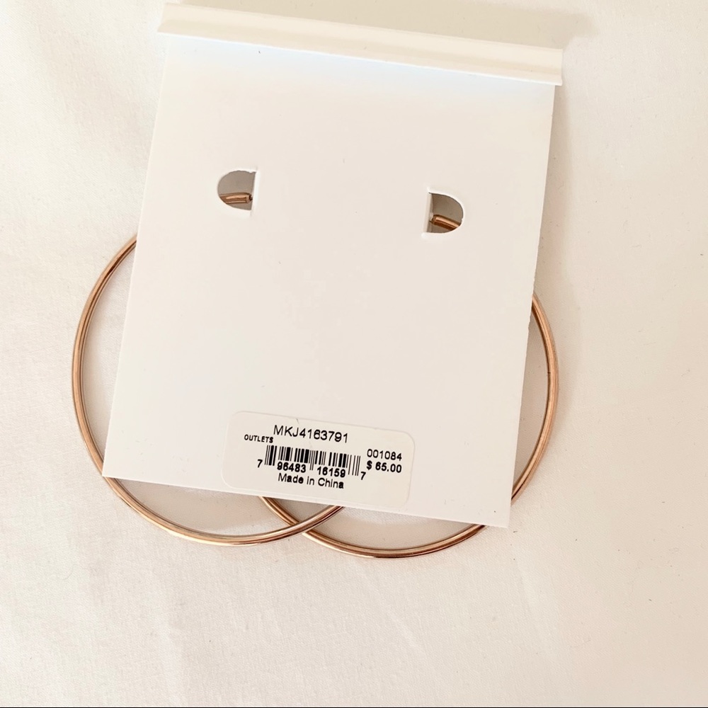 NWT authentic MK rosegold tone large hoop earrings - Picture 6 of 7